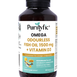 Purityfic Omega - High Strength Odourless Fish Oil + Vitamin D3 (60 Kapsul)